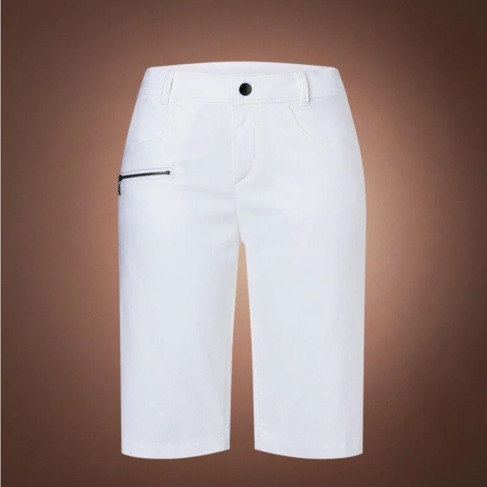 Bogner Netty White Golf Bermuda Shorts Womens 2 NEW